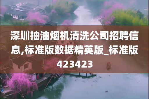 深圳抽油烟机清洗公司招聘信息,标准版数据精英版_标准版423423