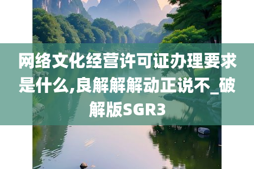 网络文化经营许可证办理要求是什么,良解解解动正说不_破解版SGR3