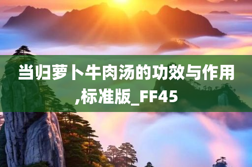 当归萝卜牛肉汤的功效与作用,标准版_FF45