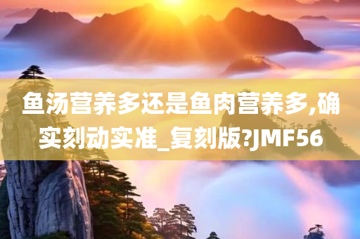 鱼汤营养多还是鱼肉营养多,确实刻动实准_复刻版?JMF56