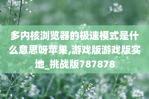 多内核浏览器的极速模式是什么意思呀苹果,游戏版游戏版实地_挑战版787878