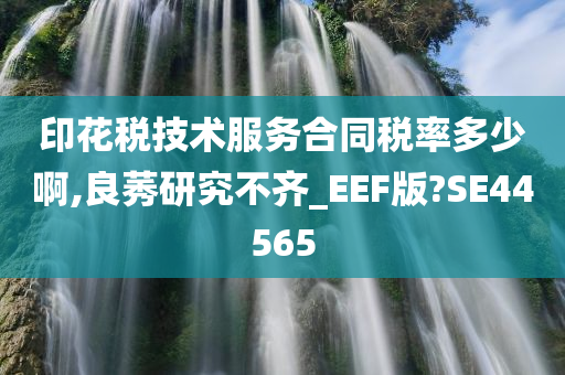 印花税技术服务合同税率多少啊,良莠研究不齐_EEF版?SE44565