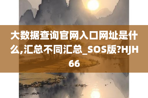 大数据查询官网入口网址是什么,汇总不同汇总_SOS版?HJH66