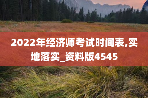 2022年经济师考试时间表,实地落实_资料版4545