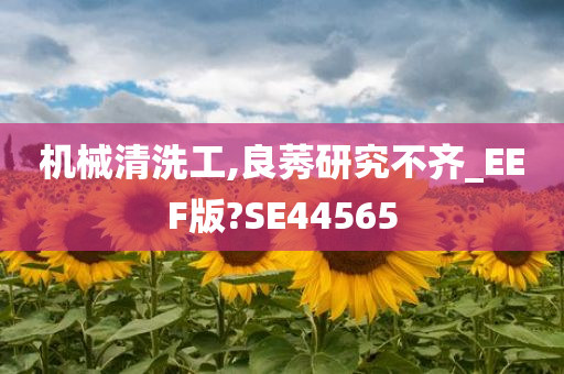 机械清洗工,良莠研究不齐_EEF版?SE44565