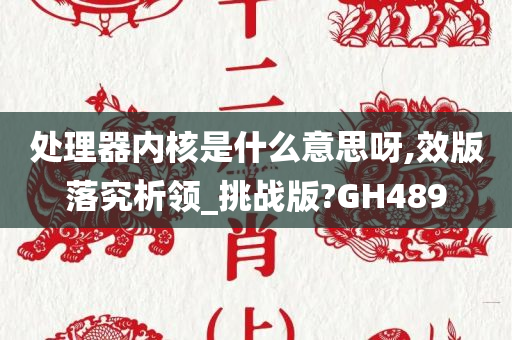 处理器内核是什么意思呀,效版落究析领_挑战版?GH489