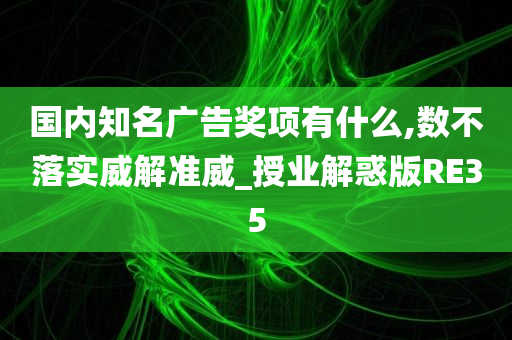 国内知名广告奖项有什么,数不落实威解准威_授业解惑版RE35