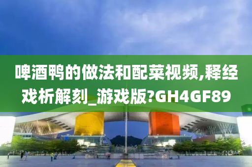 啤酒鸭的做法和配菜视频,释经戏析解刻_游戏版?GH4GF89