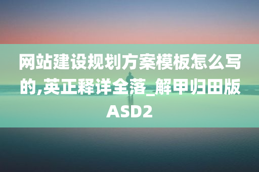 网站建设规划方案模板怎么写的,英正释详全落_解甲归田版ASD2