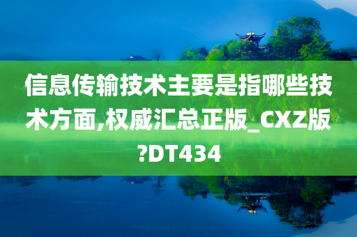 信息传输技术主要是指哪些技术方面,权威汇总正版_CXZ版?DT434