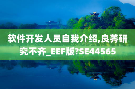 软件开发人员自我介绍,良莠研究不齐_EEF版?SE44565