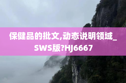 保健品的批文,动态说明领域_SWS版?HJ6667