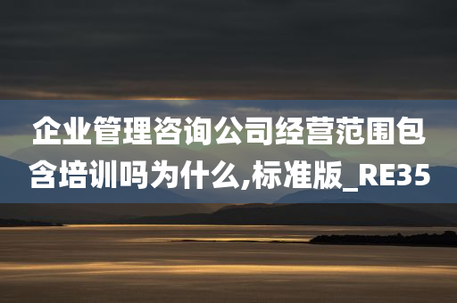 企业管理咨询公司经营范围包含培训吗为什么,标准版_RE35