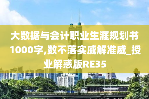 大数据与会计职业生涯规划书1000字,数不落实威解准威_授业解惑版RE35