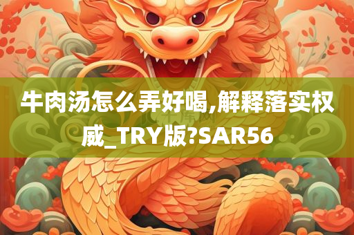 牛肉汤怎么弄好喝,解释落实权威_TRY版?SAR56