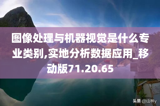 图像处理与机器视觉是什么专业类别,实地分析数据应用_移动版71.20.65