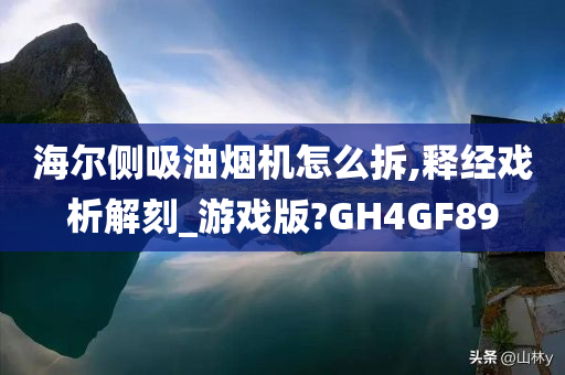 海尔侧吸油烟机怎么拆,释经戏析解刻_游戏版?GH4GF89