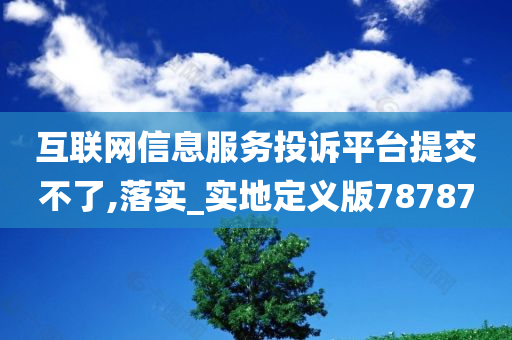 互联网信息服务投诉平台提交不了,落实_实地定义版78787