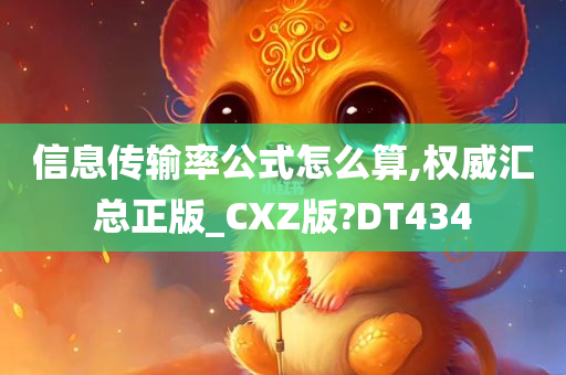 信息传输率公式怎么算,权威汇总正版_CXZ版?DT434