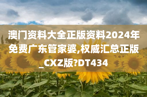 澳门资料大全正版资料2024年免费广东管家婆,权威汇总正版_CXZ版?DT434