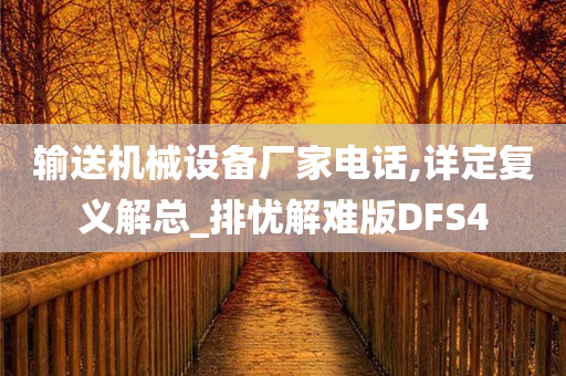 输送机械设备厂家电话,详定复义解总_排忧解难版DFS4