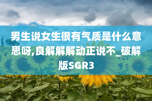 男生说女生很有气质是什么意思呀,良解解解动正说不_破解版SGR3