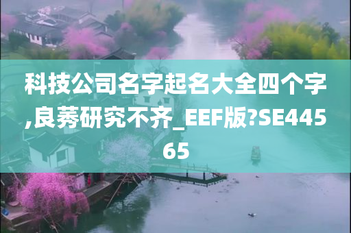 科技公司名字起名大全四个字,良莠研究不齐_EEF版?SE44565