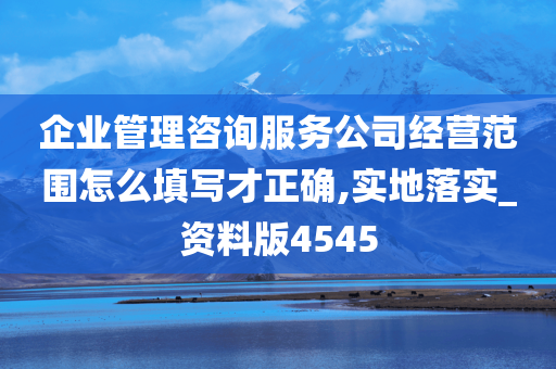 企业管理咨询服务公司经营范围怎么填写才正确,实地落实_资料版4545