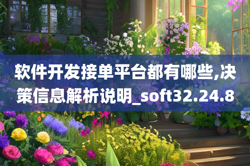 软件开发接单平台都有哪些,决策信息解析说明_soft32.24.80