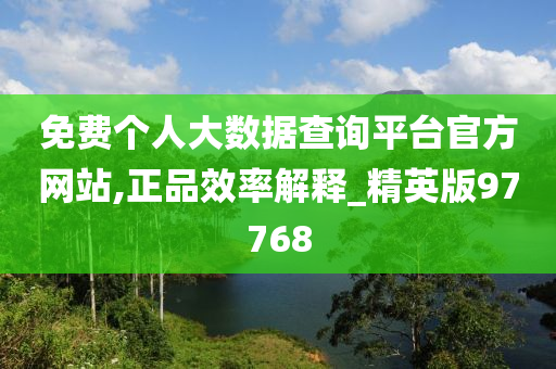 免费个人大数据查询平台官方网站,正品效率解释_精英版97768