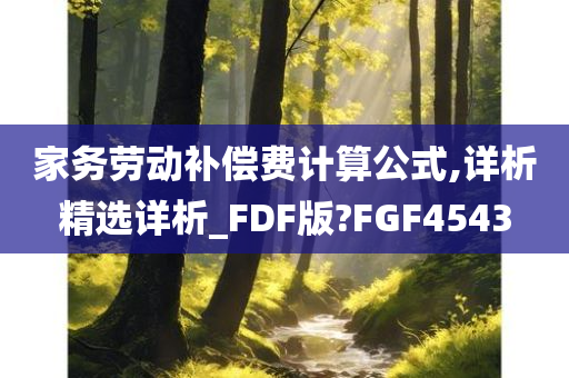 家务劳动补偿费计算公式,详析精选详析_FDF版?FGF4543