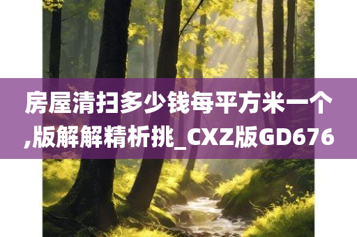 房屋清扫多少钱每平方米一个,版解解精析挑_CXZ版GD676