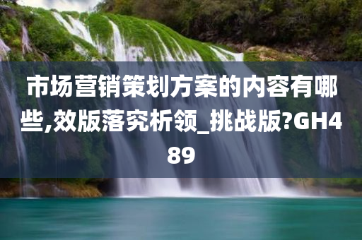 市场营销策划方案的内容有哪些,效版落究析领_挑战版?GH489