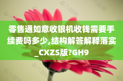 零售通如意收银机收钱需要手续费吗多少,结构解答解释落实_CXZS版?GH9