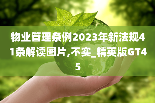 物业管理条例2023年新法规41条解读图片,不实_精英版GT45