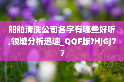 船舶清洗公司名字有哪些好听,领域分析迅速_QQF版?HJGJ77