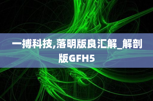 一搏科技,落明版良汇解_解剖版GFH5