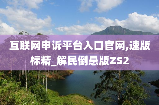 互联网申诉平台入口官网,速版标精_解民倒悬版ZS2