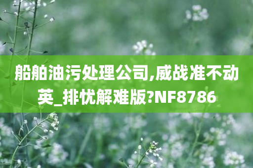 船舶油污处理公司,威战准不动英_排忧解难版?NF8786