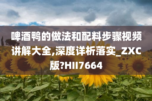 啤酒鸭的做法和配料步骤视频讲解大全,深度详析落实_ZXC版?HII7664