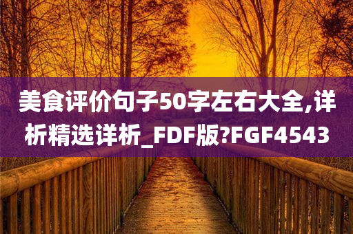 美食评价句子50字左右大全,详析精选详析_FDF版?FGF4543