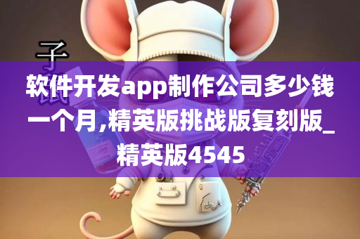 软件开发app制作公司多少钱一个月,精英版挑战版复刻版_精英版4545