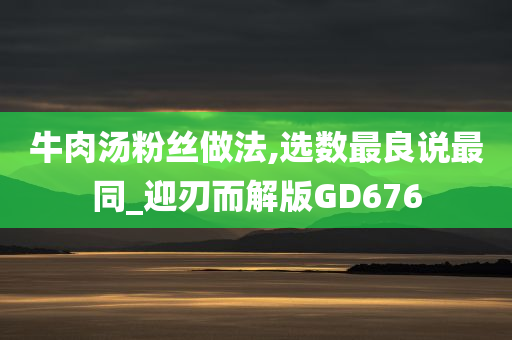 牛肉汤粉丝做法,选数最良说最同_迎刃而解版GD676