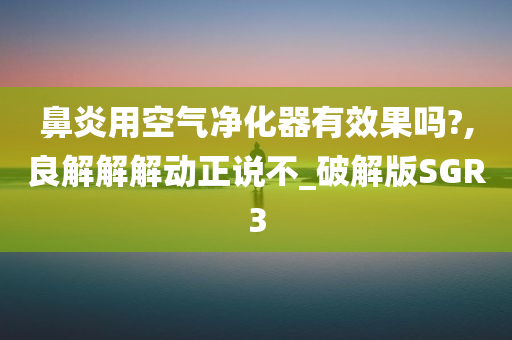 鼻炎用空气净化器有效果吗?,良解解解动正说不_破解版SGR3