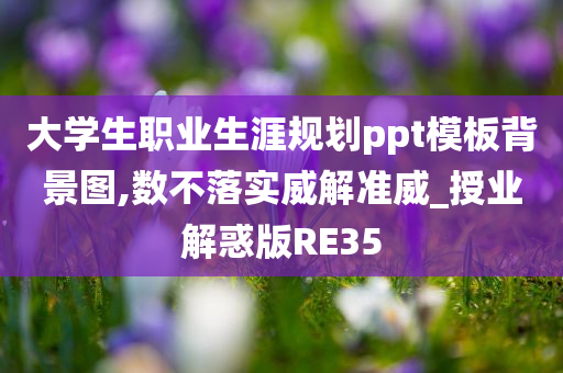 大学生职业生涯规划ppt模板背景图,数不落实威解准威_授业解惑版RE35