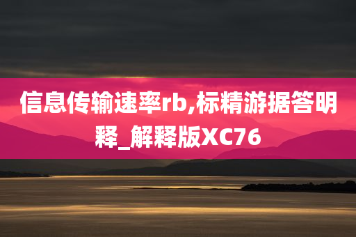 信息传输速率rb,标精游据答明释_解释版XC76