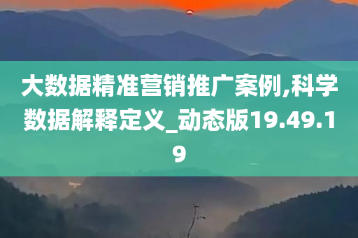 大数据精准营销推广案例,科学数据解释定义_动态版19.49.19