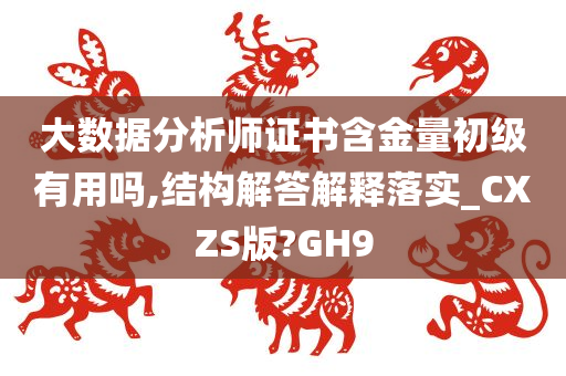 大数据分析师证书含金量初级有用吗,结构解答解释落实_CXZS版?GH9