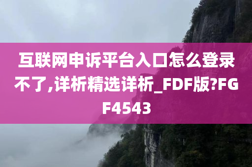 互联网申诉平台入口怎么登录不了,详析精选详析_FDF版?FGF4543