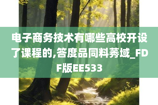 电子商务技术有哪些高校开设了课程的,答度品同料莠域_FDF版EE533